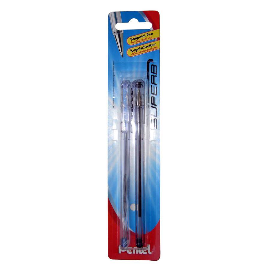 Bol&iacute;grafs Pentel Superball blau/negre 2u