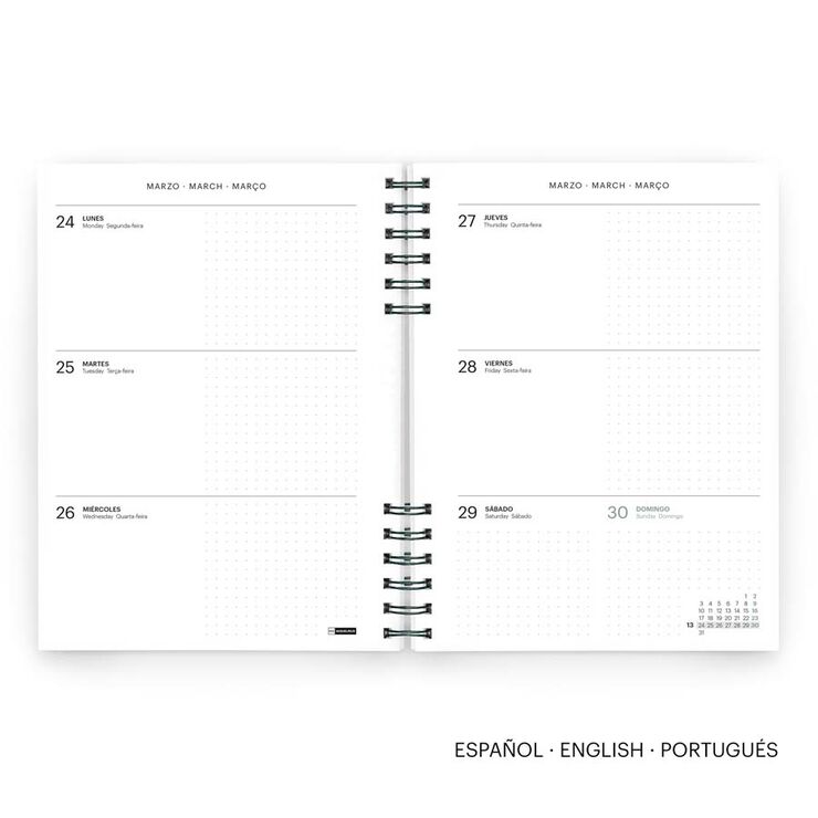 Agenda Miquelrius Plus W-O sem/vista mult 2026 Basic negro