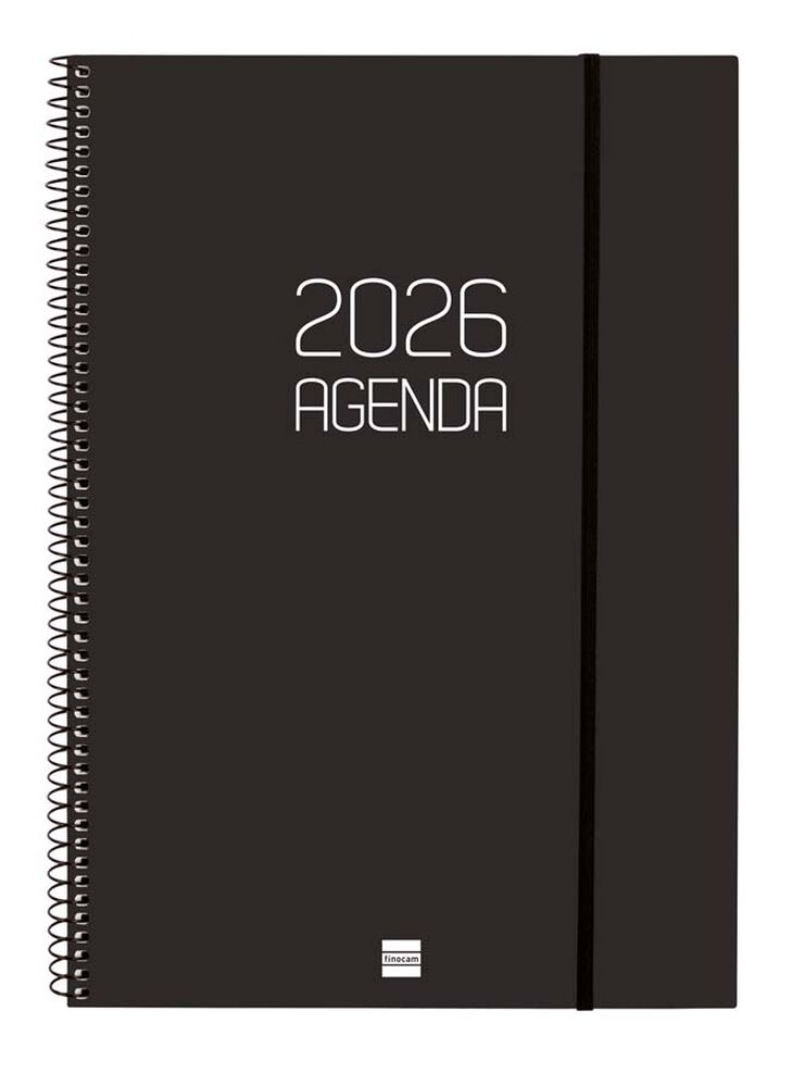 Agenda Finocam Opaque E40 sem/vista vertical cas 2026 negro