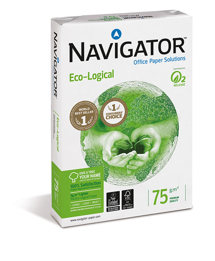 Papel Blanco Eco-Logical A4 Navigator 75g 500 Hojas
