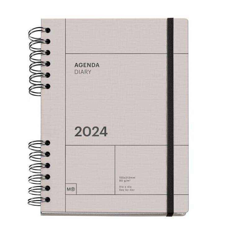 Agenda plus MiquelRius w-o día/pág mult 2024 Basic gris