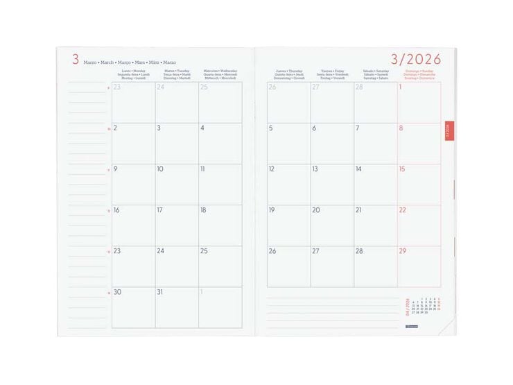 Agenda Planificador Finocam Y11 mes/vista mult 2026 gris