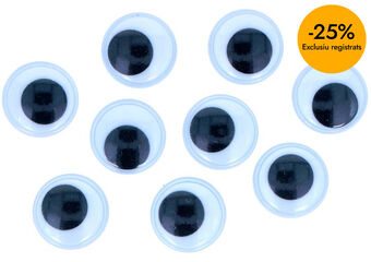 Ojos m&oacute;viles adhesivos Innspiro 20mm 24u