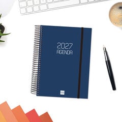 Agenda Finocam Opaque Dia P&agrave;gina 2027 Catal&agrave; Blau