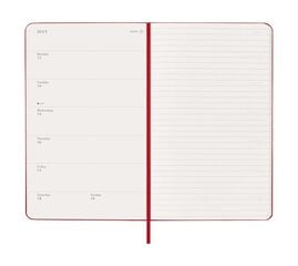 Agenda Moleskine 12 mesos setm/vista 2026 tapa dura L vermell