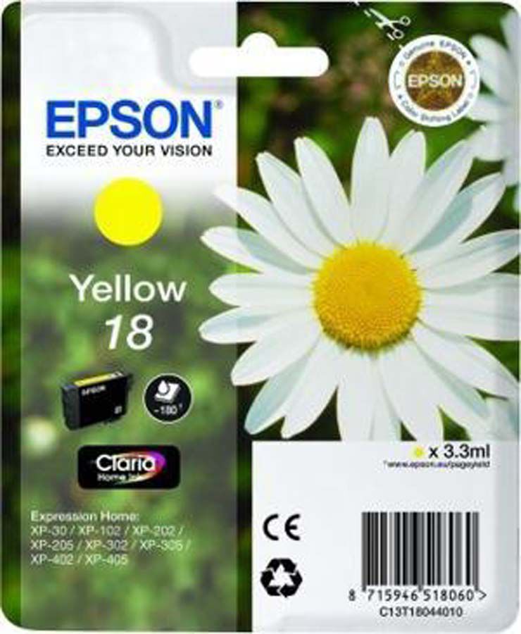 Cartutx original Epson N&ordm; 18 groc - C13T18044012