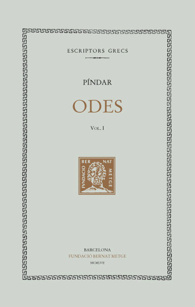 Odes, vol. I: Ol&iacute;mpiques I-V