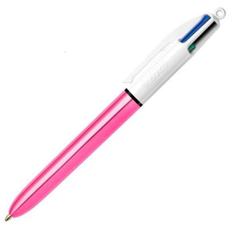 Bolígrafo Bic 4 Colores Shine Rosa 12U