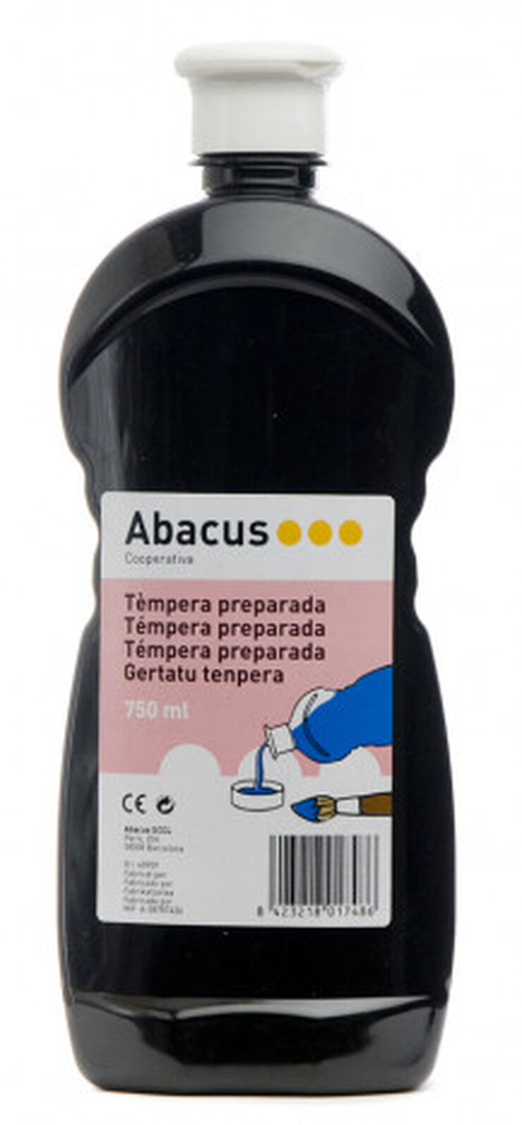 Témpera preparada Abacus 750 ml Negro