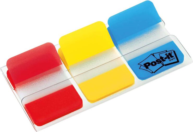 Post-it Index rígid vermell/groc/blau