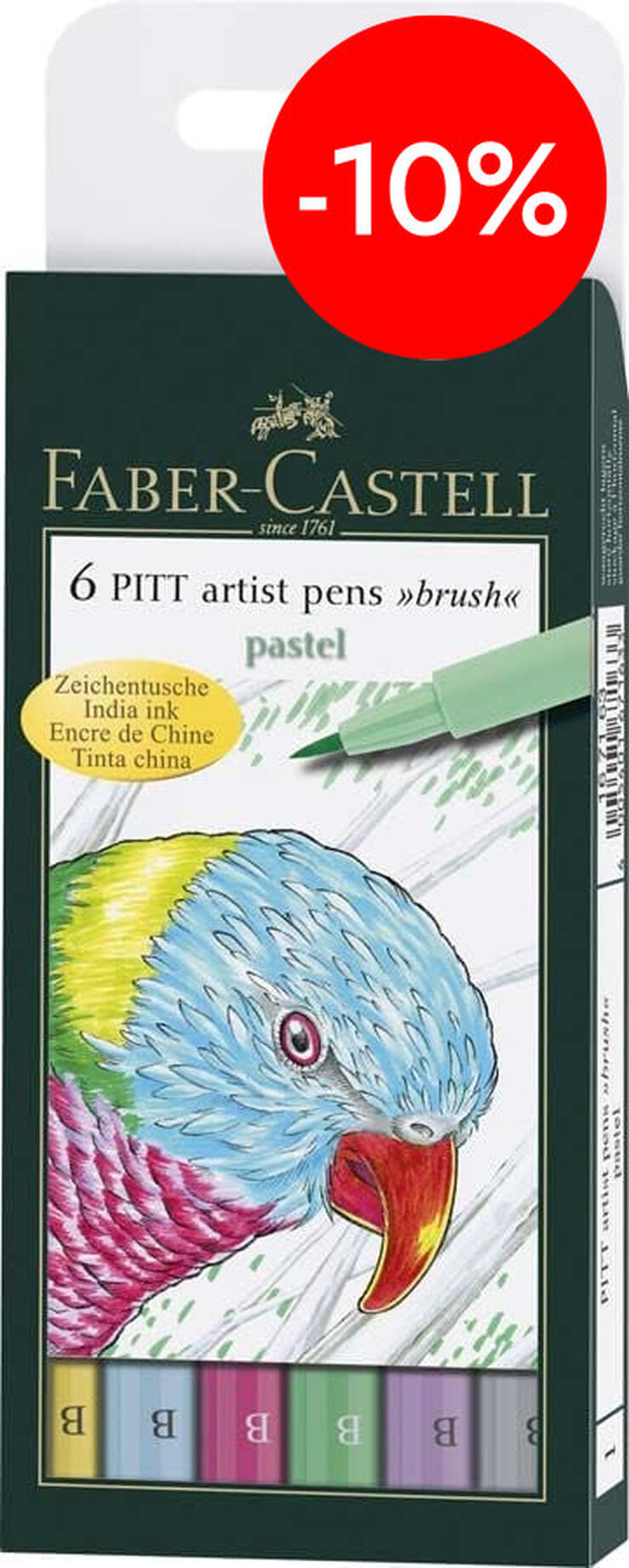 Rotuladores Faber-Castell Pitt Pastel 6 colores