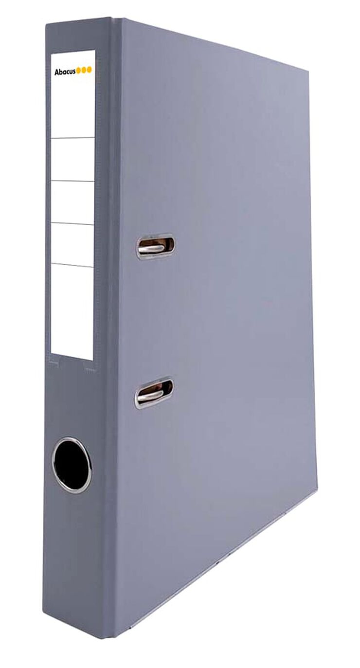 Archivador palanca Abacus A4 lomo estrecho gris