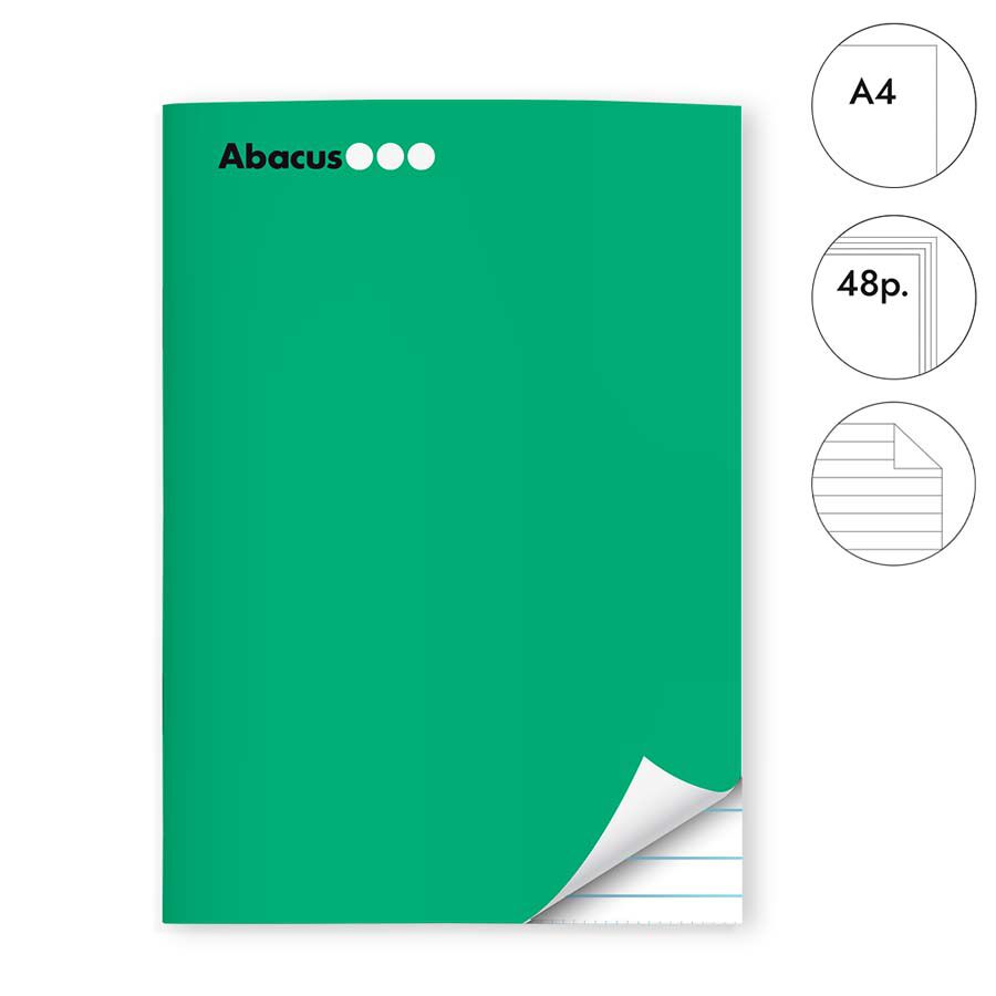 Libreta grapada Abacus A4 48 hojas raya verde