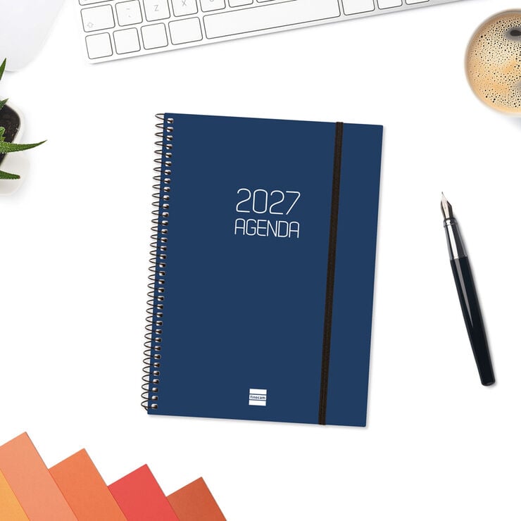 Agenda Finocam Opaque Setmana Vista Horitzontal 2027 Castell&agrave; Blau