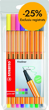 Retoladors Stabilo Point 88 Pastel 8 colors