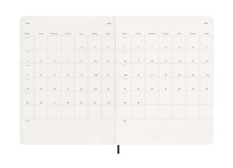 Agenda Moleskine 12 mesos setm/vista 2026 tapa tova XL negre
