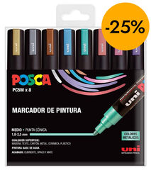 Rotuladores Posca PC-5M 1,8-2,5mm Metal 8 colores
