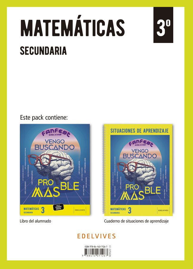 Proyecto: FanFest Matem&aacute;ticas 3 Secundaria. Libro del alumnado + Cuaderno