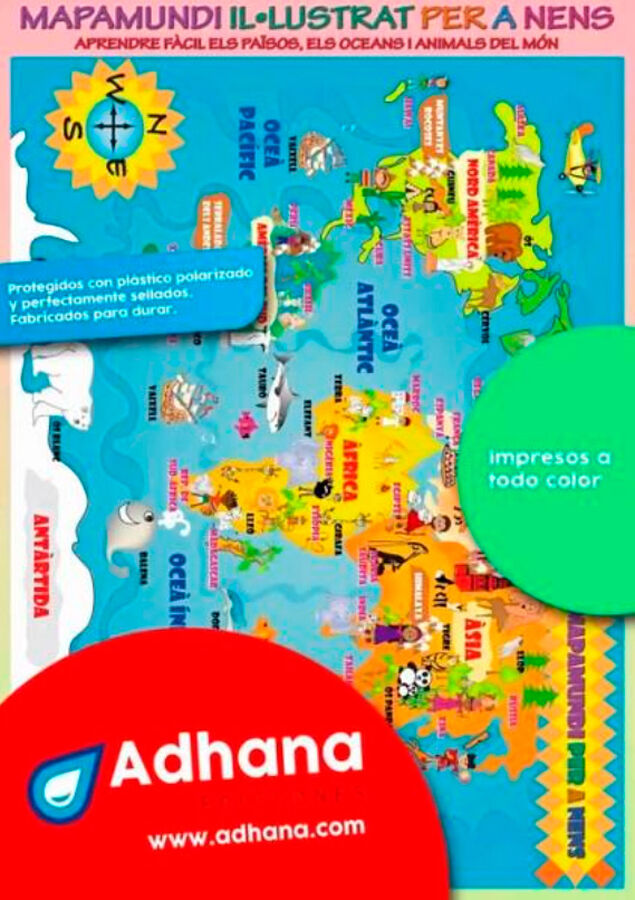 ADHAC 35x50 Mapamundi il.lustrat/nens