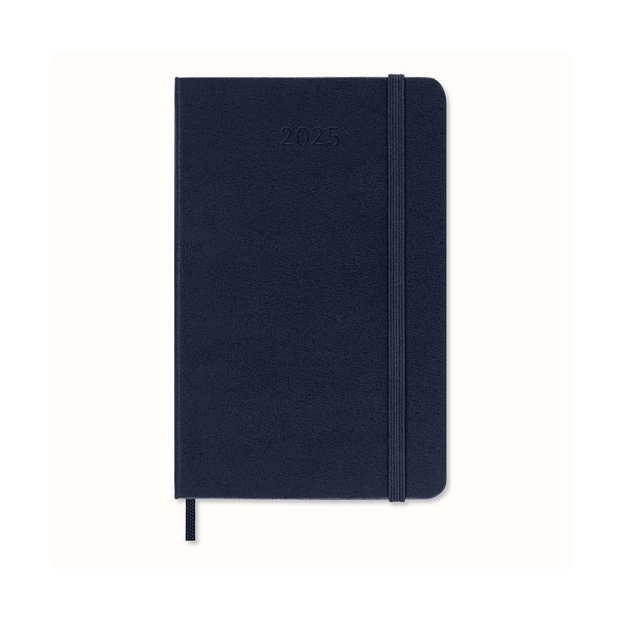Agenda Moleskine 12m d&iacute;a/p&aacute;g 2025 Pocket azul marino