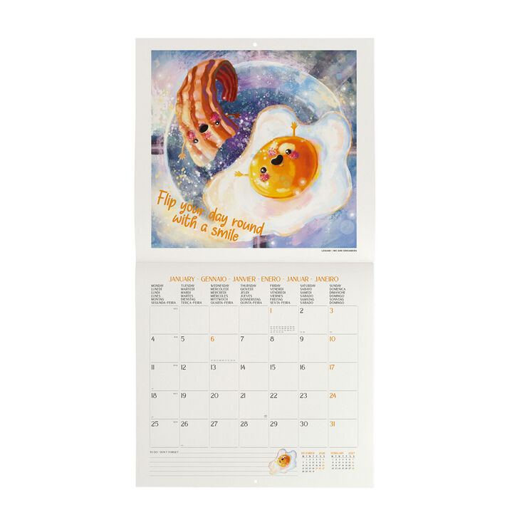 Calendario Legami 30x29 Pared Good Vibes Multiling&uuml;e 2027