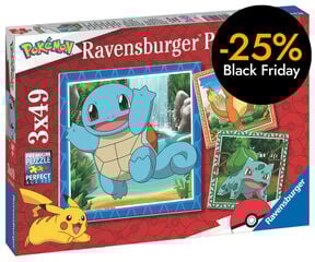 Puzle 3x49 piezas Pokémon