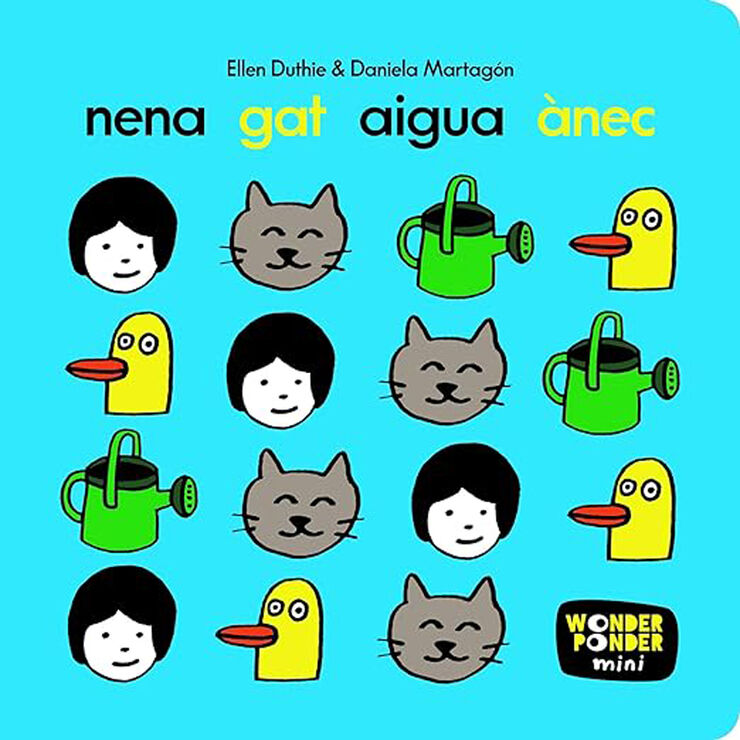 Niña, gato, agua, pato