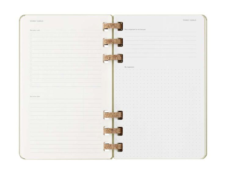 Agenda escolar espiral moleske tapa dura sem/vista L 2025-26 kiwi