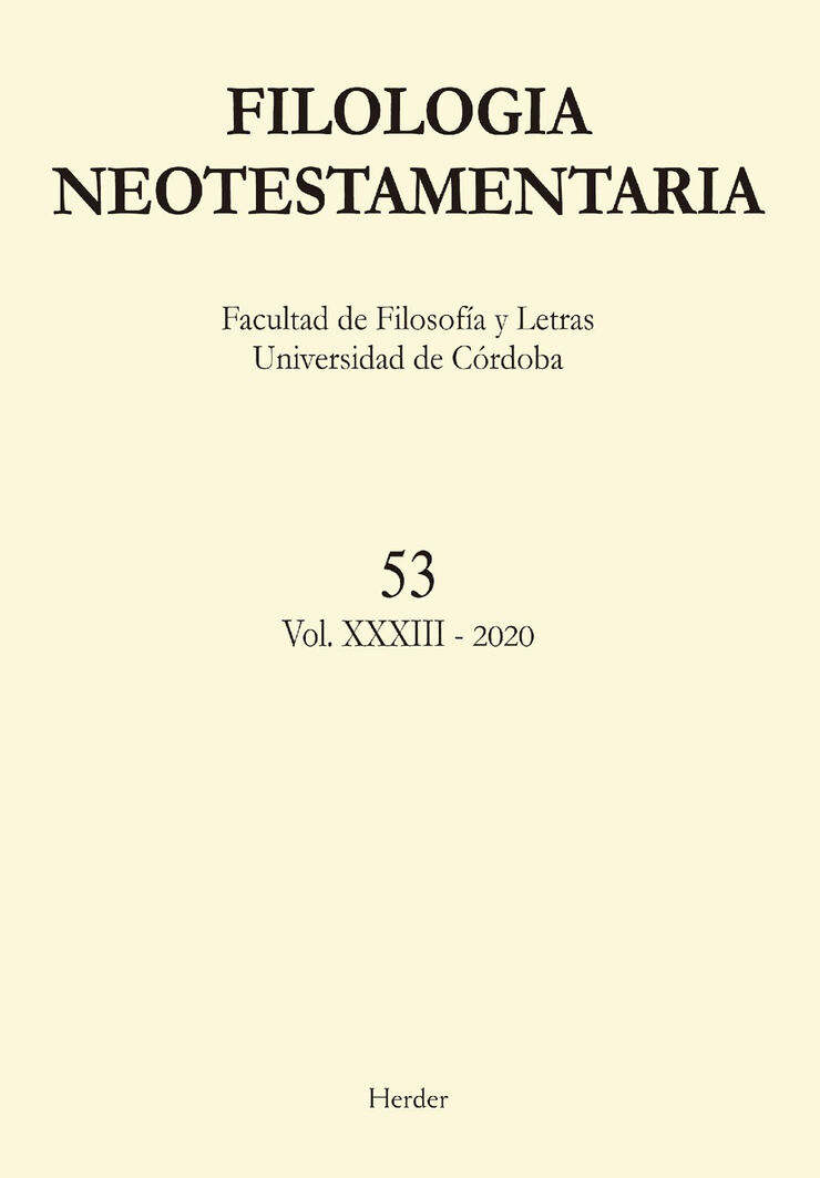 Filología Neotestamentaria 53. vol XXXIII