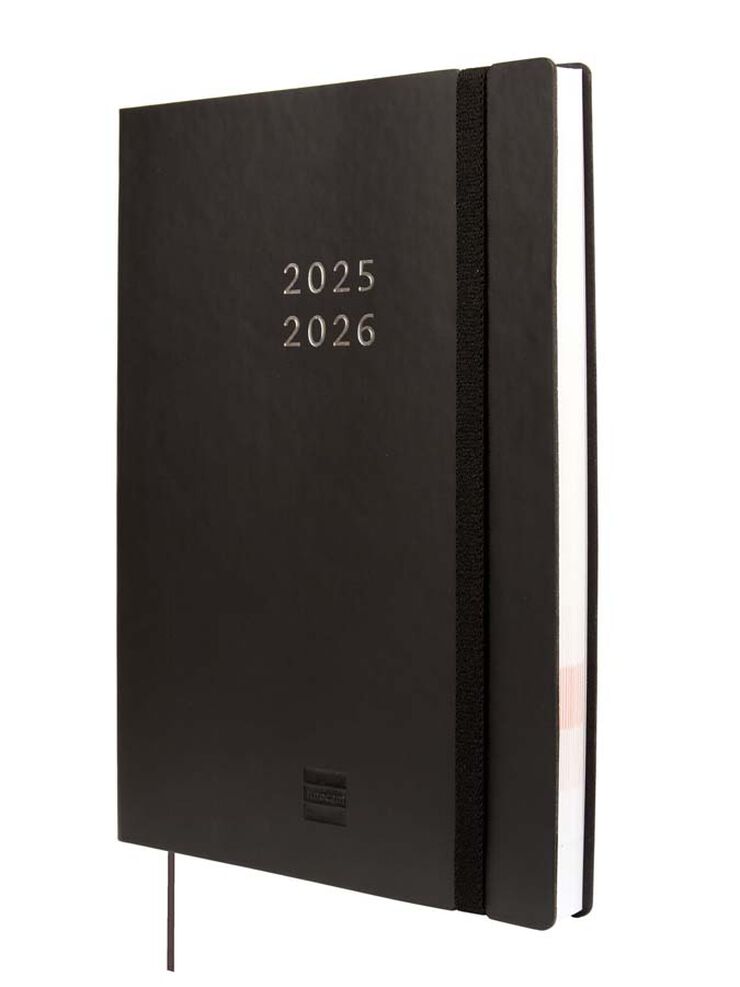 Agenda Finocam 18 meses Mara Y10 sem/vista vertical mult 2025-26 negro