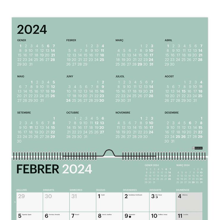 Calendario pared MiquelRius A3 2024 cat Chromat