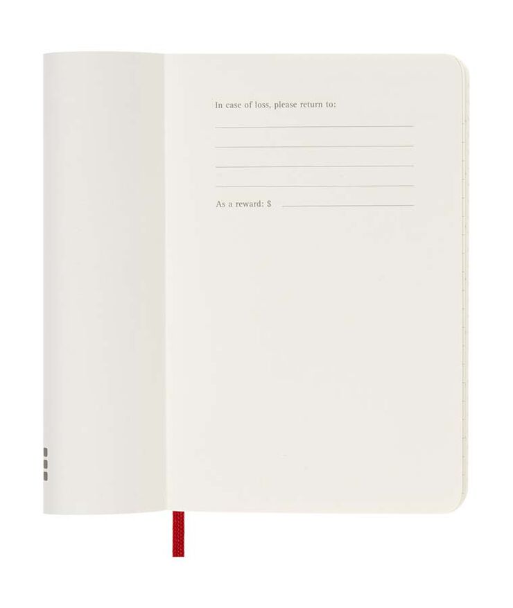 Agenda Moleskine 12m sem/vista 2025 Pocket rojo