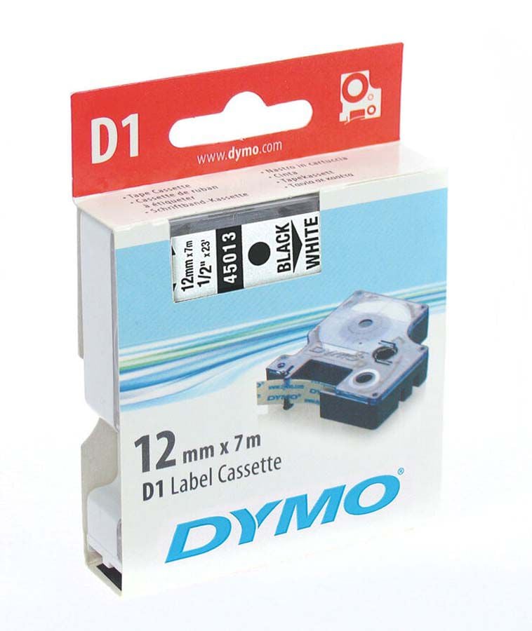 Cinta Dymo 3500 blanc/negre 12mm