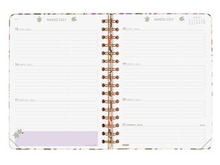 Agenda Finocam Moniquilla Semana Vista Horizontal 2027 Castellano Verde