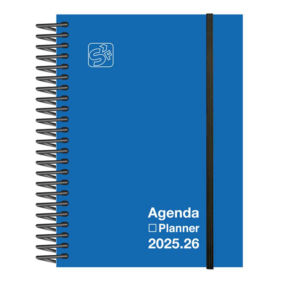 Agenda escolar Senfort 16 meses sem/vista catal&aacute;n 2025-26 azul pastel