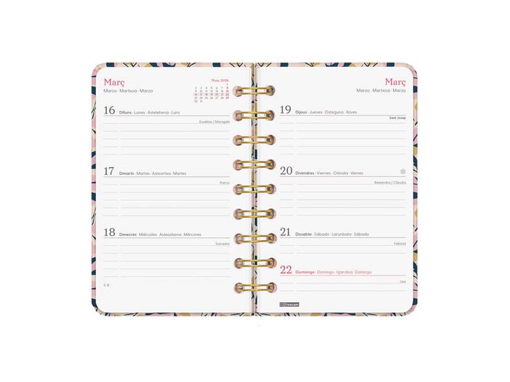 Agenda Finocam You E3 sem/vista horizontal cat 2026 Hojas