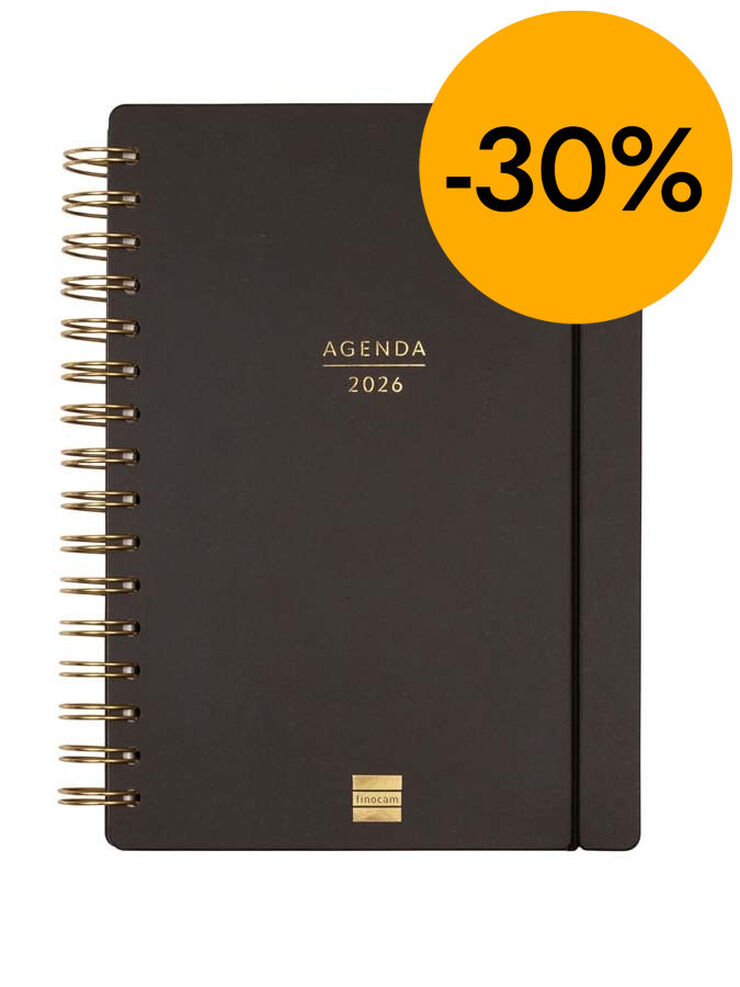 Agenda Finocam 16 mesos Haiku E10 setm/vista cas 2025-26 negre