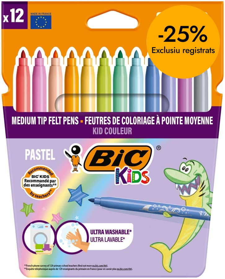 Rotuladores Bic Kids Pastel 12 colores
