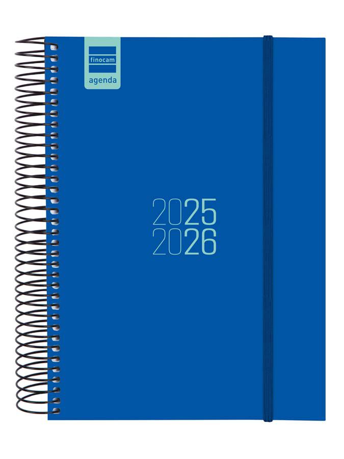 Agenda Finocam escolar espiral E10 sem/vista cas 2025-26 azul