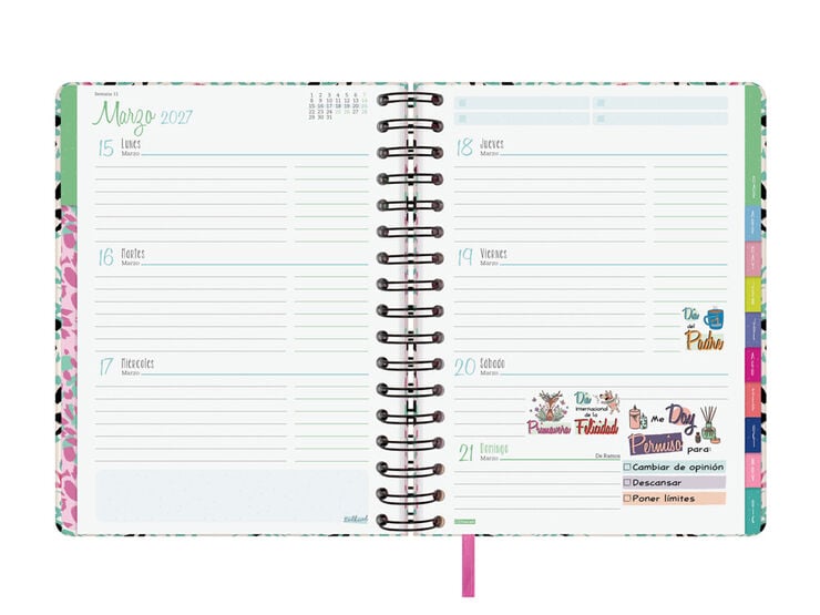 Agenda Finocam Talkual Setmana Vista Horitzontal 2027 Castell&agrave; Lema