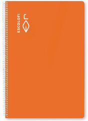 Libreta A4 espiral 40H 4x4 Escolofi Naranja