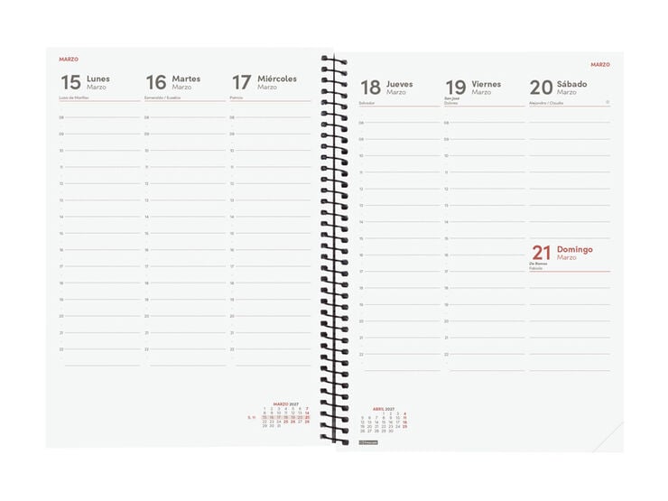 Agenda Finocam Opaque Setmana Vista Vertical 2027 Castell&agrave; Negre