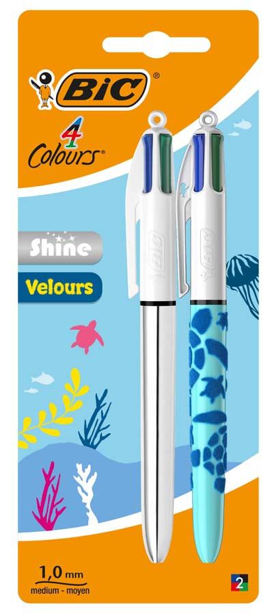 Bol&iacute;grafo 4 Colores Bic Shine + Velvet 2u