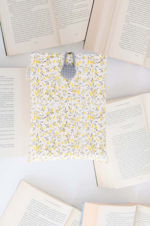 Funda de Llibre Drapets Flors Mimosa interior gris