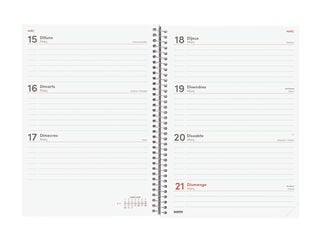 Agenda Finocam Year Semana Vista Horizontal 2027 Catal&aacute;n Rojo