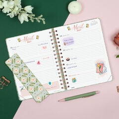 Agenda Finocam Flower Journal Setmana Vista Horitzontal 2027 Castell&agrave; Verd