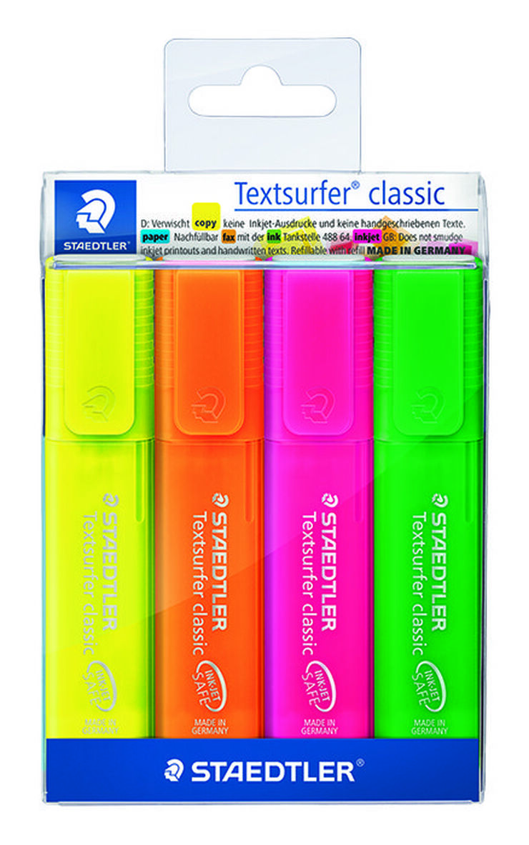 Retoladors Marcadors Fluor Staedtler 4 colors