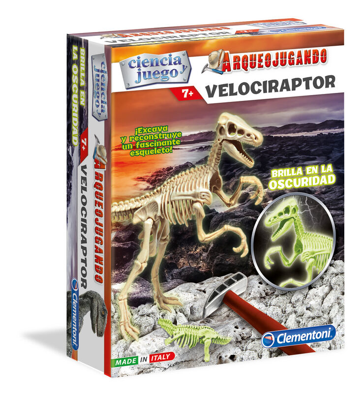 Arqueojugando Velociraptor Fluorescente Clementoni - Abacus Online