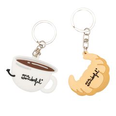 Set 2 Llaveros Mr.Wonderful Café y Croissant