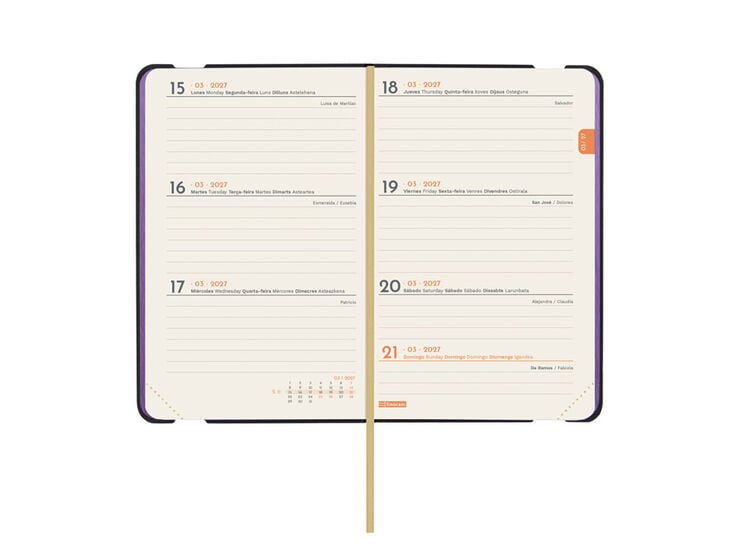Agenda Finocam Joy Semana Vista Horizontal 2027 Castellano Fiona